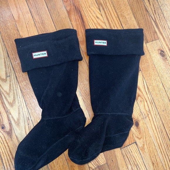 HUNTER black rain boots + fleece liner - Picture 4 of 5
